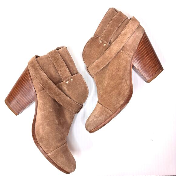 RAG & BONE Harrow Bootie Women's 8 Tan‎ Suede Leather Boho Edgy Festival Concert - Picture 4 of 11